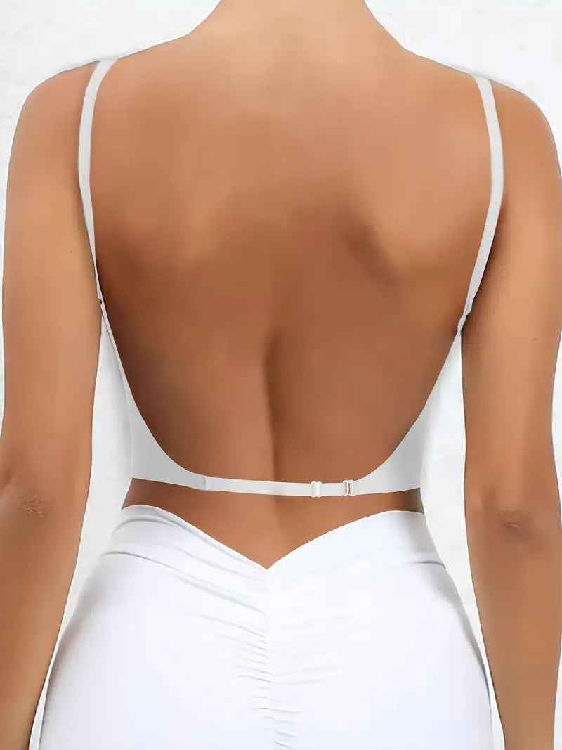 Women's U Backless Push-up Bra with Adjustable Straps