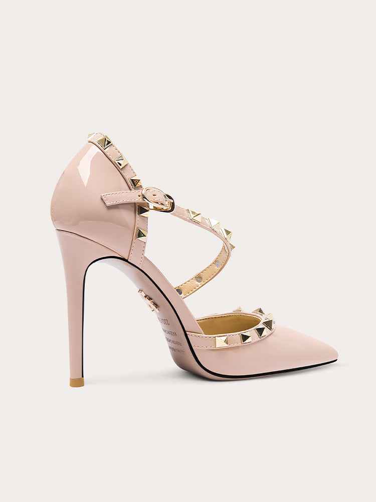 Rivet nude high heels