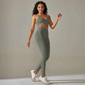 Seamless High Waist Yoga Set with Bra, Vest, and Pants