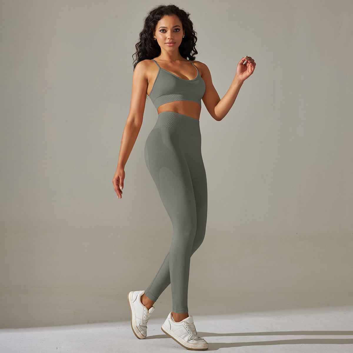 Seamless High Waist Yoga Set with Bra, Vest, and Pants