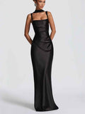 Elegant Square Neck Fishtail Evening Dress