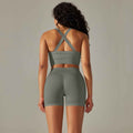 Seamless High Waist Yoga Set with Bra, Vest, and Pants