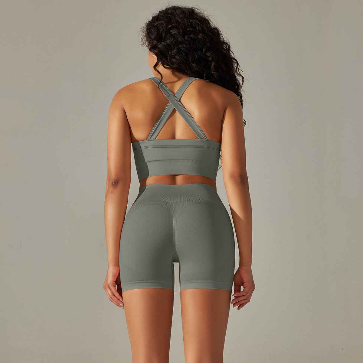 Seamless High Waist Yoga Set with Bra, Vest, and Pants