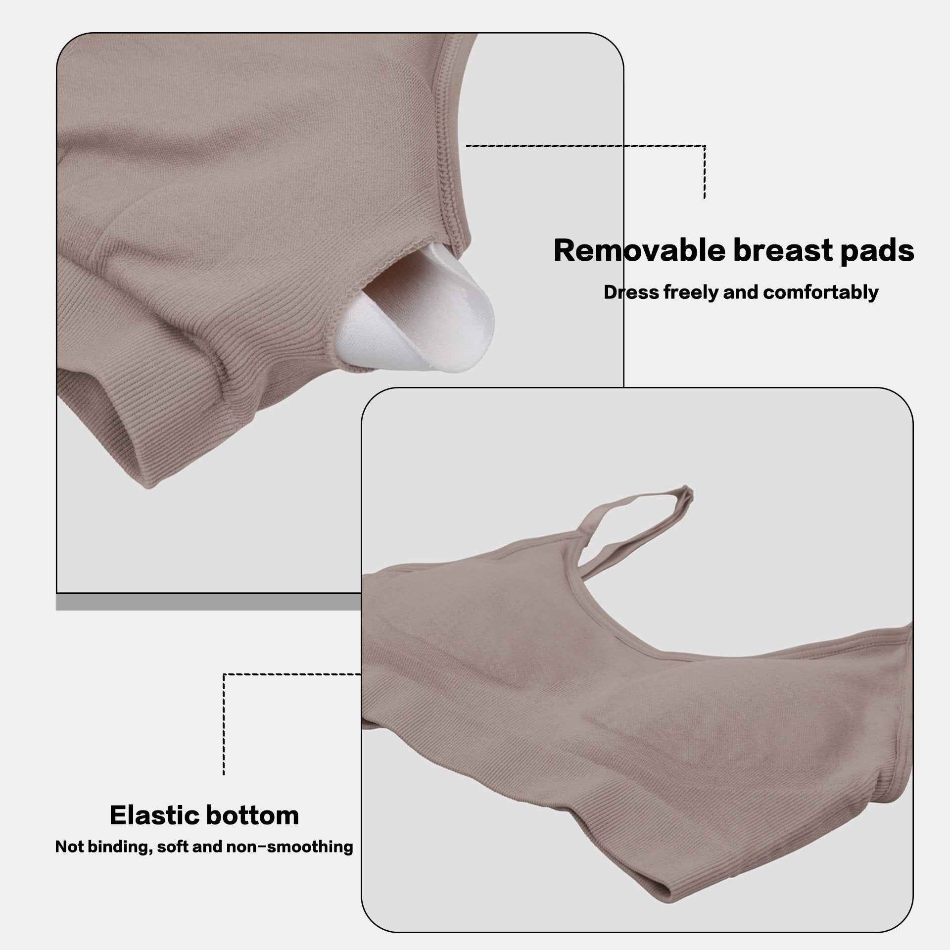 Seamless Detachable Pad Wire-Free Bra for Women