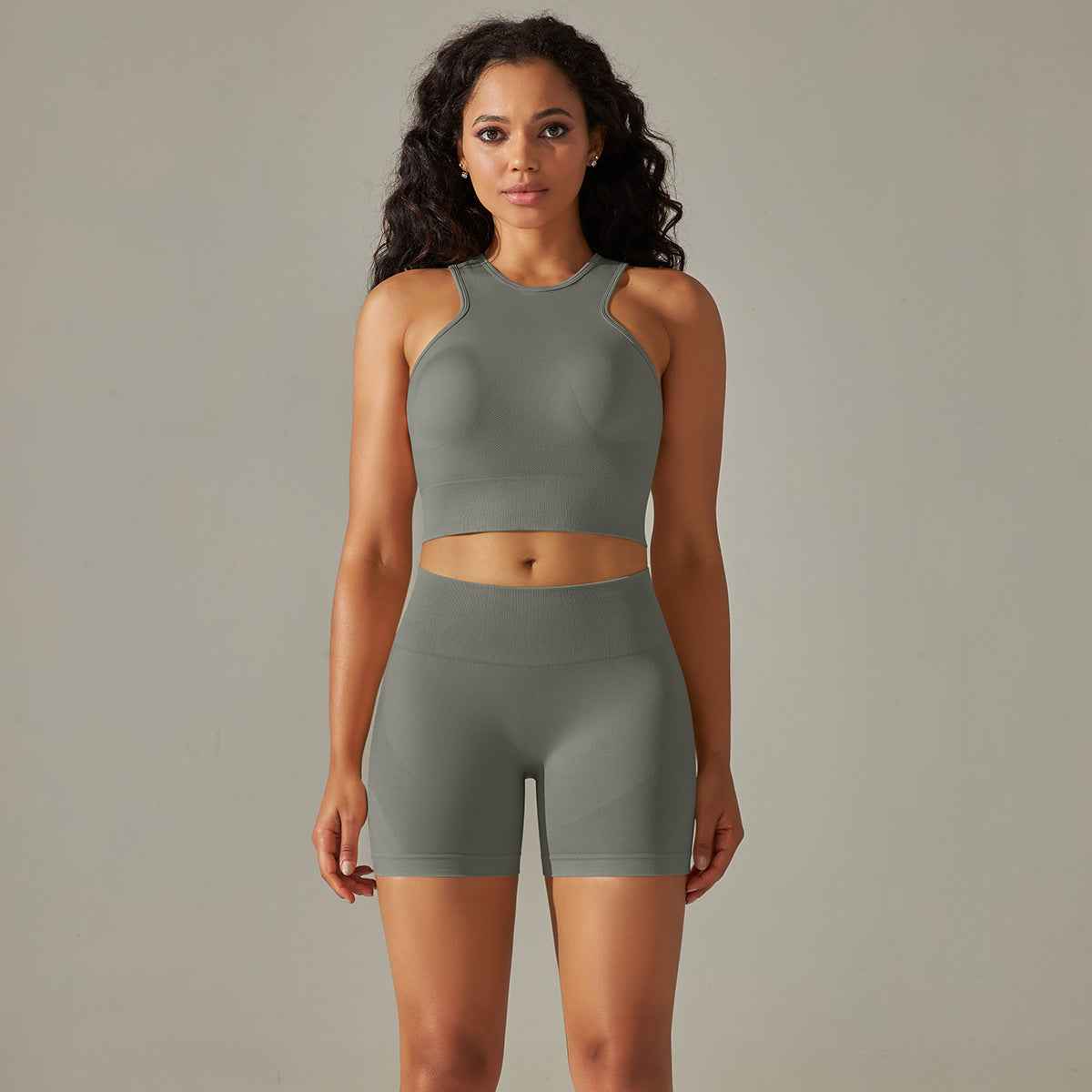 Seamless High Waist Yoga Set with Bra, Vest, and Pants