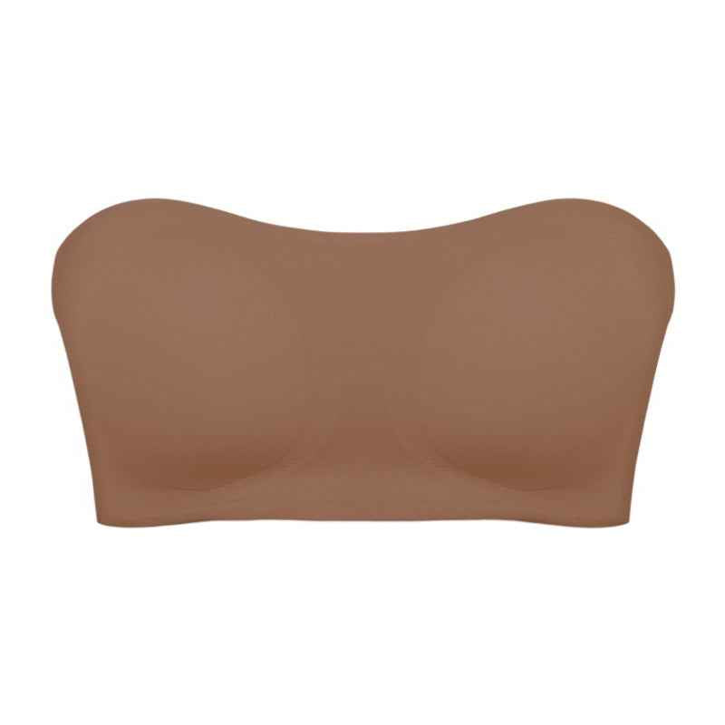 Shoulderless cross-over side-buckle bra