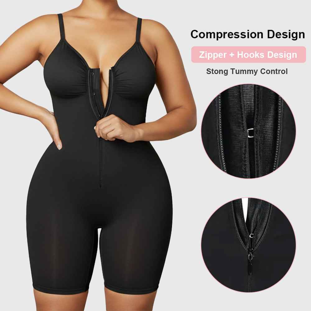 Zip-Front Sculpting Bodysuit – Tummy Control & Butt-Lift Shapewear