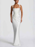 Elegant Square Neck Fishtail Evening Dress
