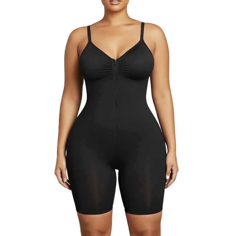 Zip-Front Sculpting Bodysuit – Tummy Control & Butt-Lift Shapewear