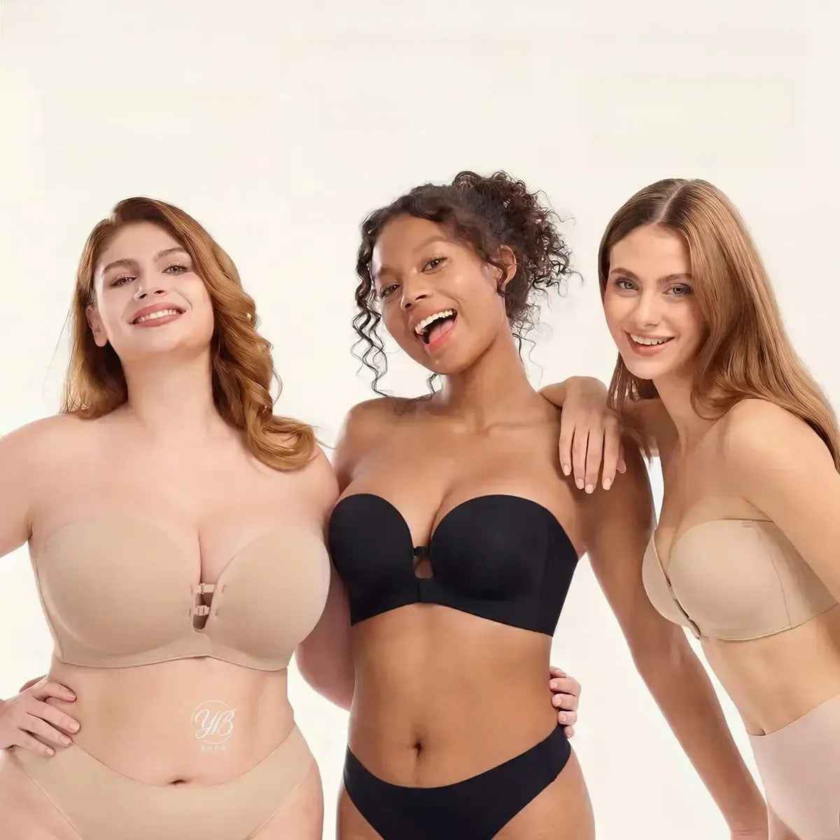 Strapless Front-Clasp Bra – Wire-Free Lift & Non-Slip Support
