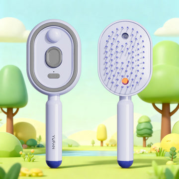 Electric Steam Hair Brush with Mist, Ionic Straightening Comb for Less Breakage & No Residue, Smooth Shiny Hair Styling Tool