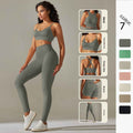 Seamless High Waist Yoga Set with Bra, Vest, and Pants