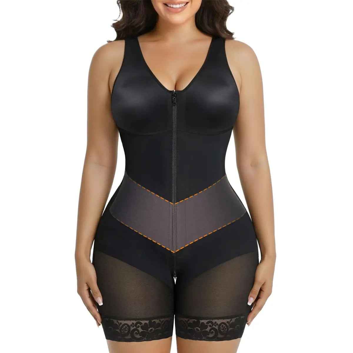 Full-Body Zip Shaper Bodysuit – Tummy Control, Butt Lift & Smoother Thighs