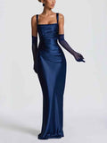 Elegant Square Neck Fishtail Evening Dress