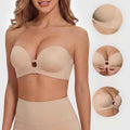 Strapless Front-Clasp Bra – Wire-Free Lift & Non-Slip Support