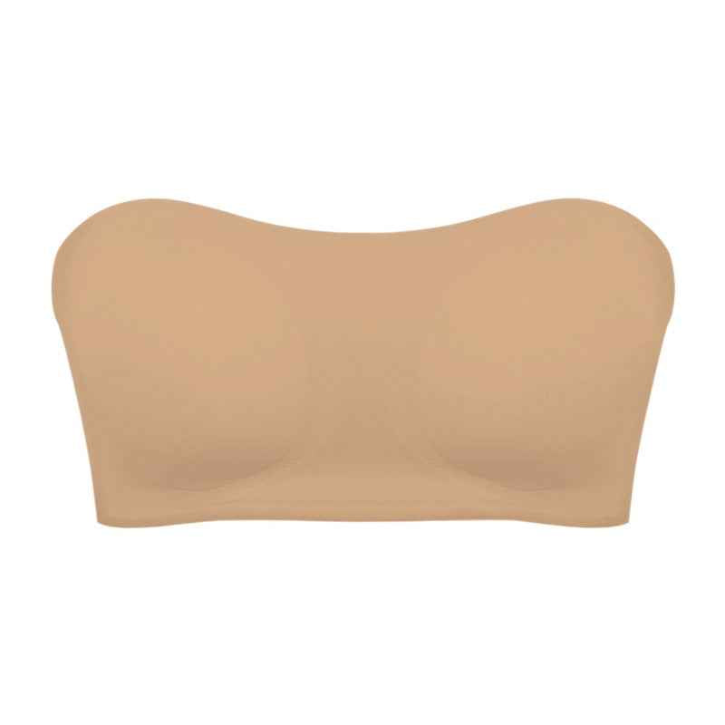 Shoulderless cross-over side-buckle bra