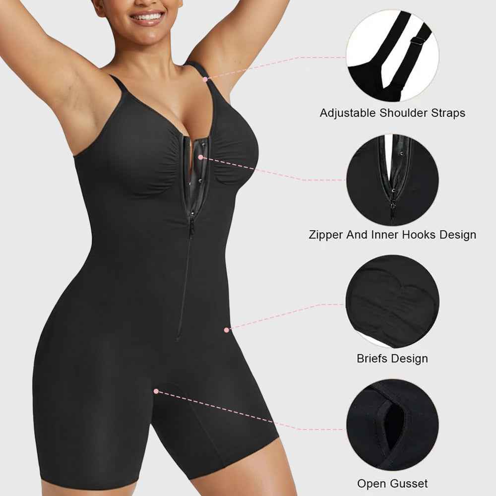Zip-Front Sculpting Bodysuit – Tummy Control & Butt-Lift Shapewear