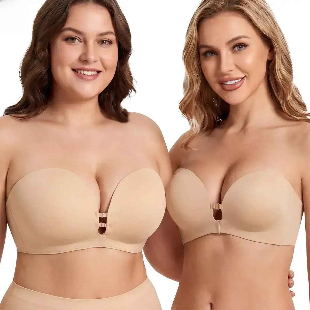 Strapless Front-Clasp Bra – Wire-Free Lift & Non-Slip Support