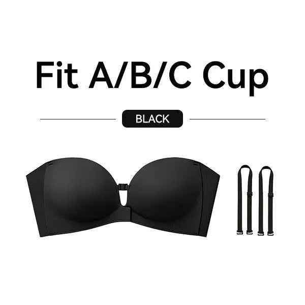 Strapless Front-Clasp Bra – Wire-Free Lift & Non-Slip Support