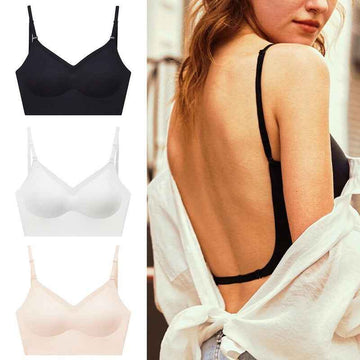French Seamless Backless Bra with Adjustable Straps
