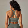 Seamless High Waist Yoga Set with Bra, Vest, and Pants