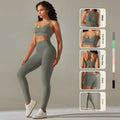 Seamless High Waist Yoga Set with Bra, Vest, and Pants