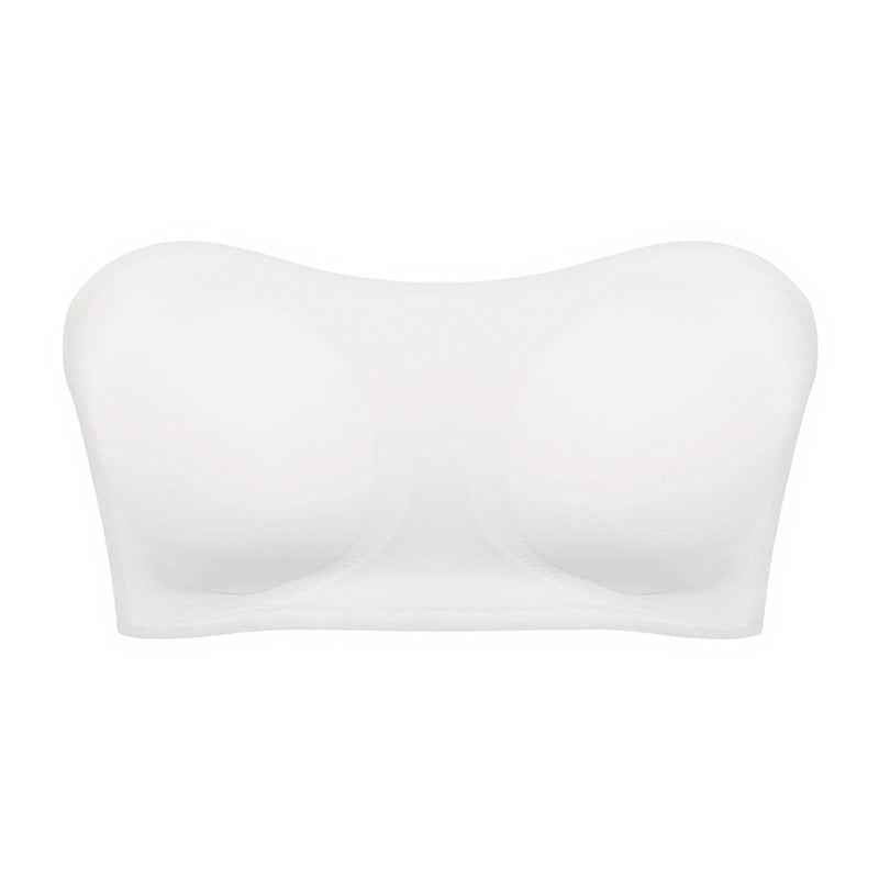 Shoulderless cross-over side-buckle bra